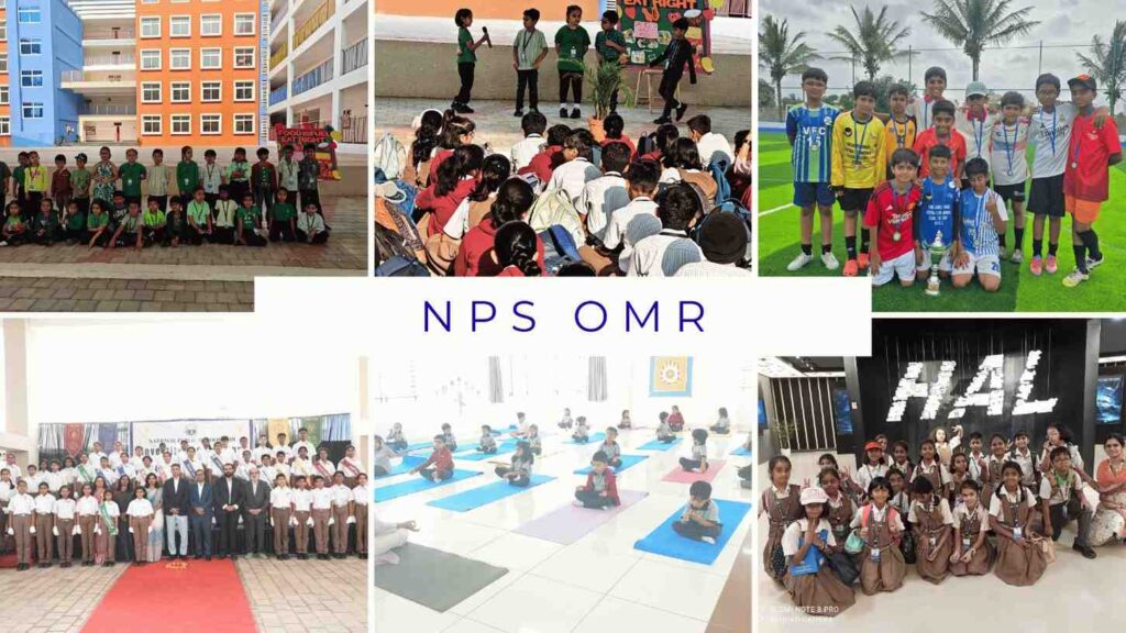 Students participating in academic, sports, yoga, and extracurricular activities as part of their daily routine at NPS OMR school